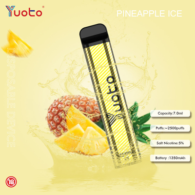 Yuoto 23 вкусов 7.0ML 2500 сопит устранимый никотин батареи 5% Vape 1200MAh