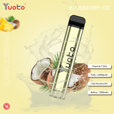 Yuoto 2500 слоек 23 вкусов 7 ML емкости лед мяты емкости батареи 1200 mAh