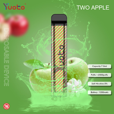 Yuoto 23 вкусов 7.0ML 2500 сопит устранимый никотин батареи 5% Vape 1200MAh