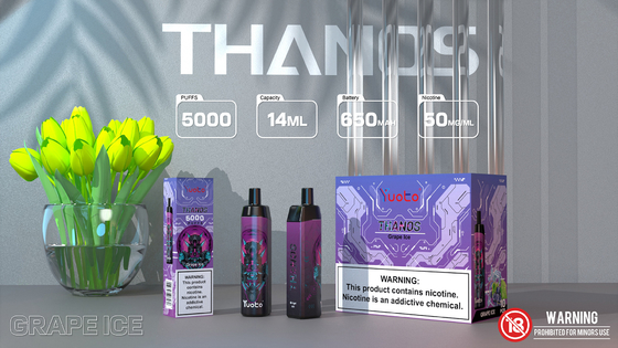 Yuoto Thanos 5000 Puffs Одноразовый Vape Grape Ice Taste автоматическая капсула