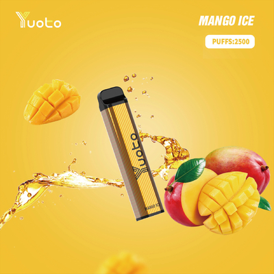 Yuoto xxl 2500 Puffs Одноразовые Vape Pod Mango Ice Flavor 7 мл Ejuice 1200 мАч Аккумулятор от китайского завода