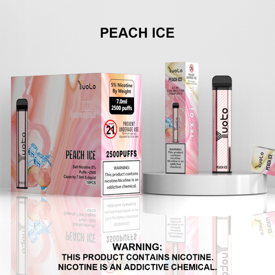 2500 затяжек одноразовые Vape Pod со вкусом персика Yuoto XXL катушка 7 мл Ejuice 1200 мАч батарея от фабрики Китая