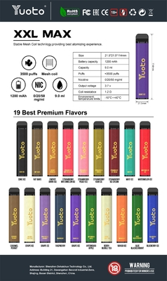 Аромат манго со льдом Yuoto xxl Max 3500 Puffs одноразовый испаритель Mesh Coils Кожаная поверхность 9 мл