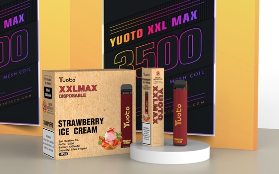 Аромат манго со льдом Yuoto xxl Max 3500 Puffs одноразовый испаритель Mesh Coils Кожаная поверхность 9 мл