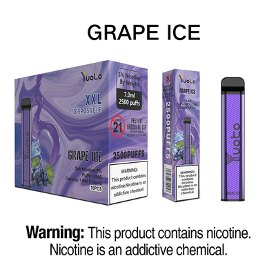 Yuoto 2500 Puffs Flavors Vaporizer Pen Kit 23 вкуса 5% 1200 мАч Аккумулятор Одноразовый Mongo Ice Популярный в Индии