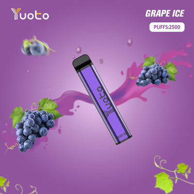 Yuoto 2500 Puffs Flavors Vaporizer Pen Kit 23 вкуса 5% 1200 мАч Аккумулятор Одноразовый Mongo Ice Популярный в Индии