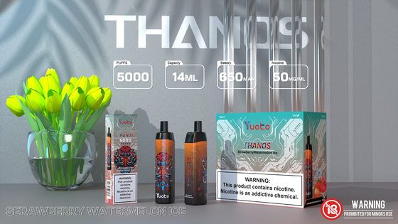 Сигарета катушки перезаряжаемые e сетки, Yuoto Thanos 5000 сопит 14ML 650mAh с типом c