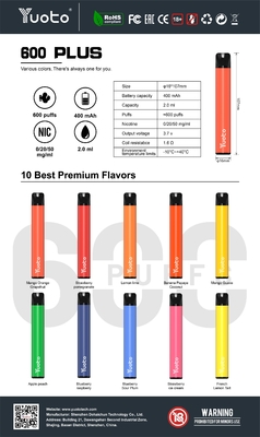 Емкость сока Vape устранимая Yuoto 2ml e слоек Nic 600 2%