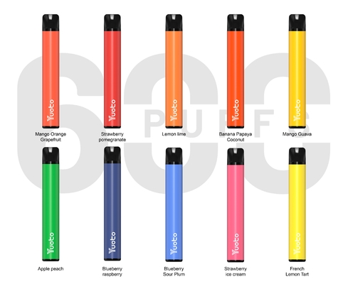 TPD Yuoto плюс 600puffs, вкус плода цены оптовика фабрики прибора ручки льда 2ml 2%nicotine Vape голубики