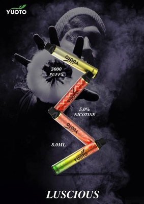 Соль никотина слоек 8ml устранимое Vape 5% Китая США Великобритании саудовское популярное Vape Yuoto Luscious 3000