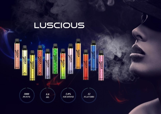 Подгонянная емкость жидкости сигареты 8ml e Шэньчжэня Luscious 3000 слоек Yuoto устранимая электронная