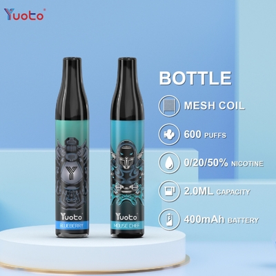 Батарея TPD Великобритания голубики 2ml 20mg 400mAh стручков Vape слоек бутылки 600 YUOTO устранимая