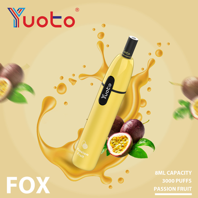 Fox 3000 Puffs Yuoto одноразовый E- сигаретный папировый фильтр 5% Nic