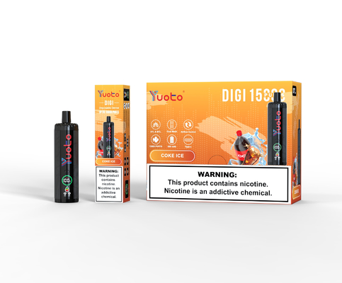 Перезаряжаемые Yuoto DIGI 15000 Puffs Double Mesh Coil Vape 22 Flavors Уровень топлива батареи Ul