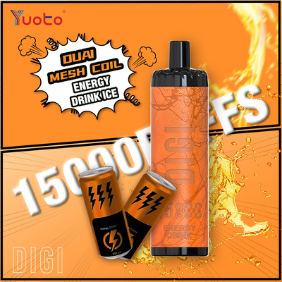 YUOTO Производитель DIGI 15000 Puffs Daul Mesh Coil Vape Регулируемый поток воздуха MTL и DTL