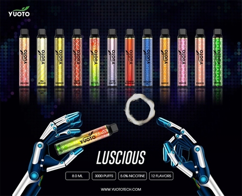 Слойка сигары стручка 1350mAh vapes 8ml ручки shisha слоек vape 3000 сигареты Yuoto luscious e устранимого vape