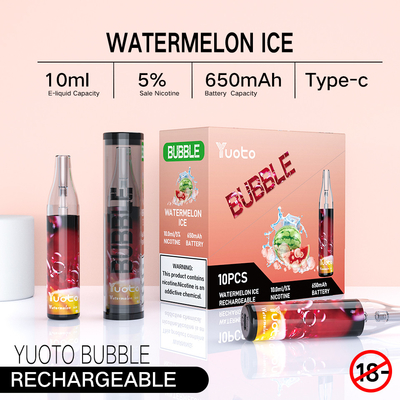 Набор 4000 Vape пузыря Yuoto устранимый сопит 10ml перезаряжаемые тип c 650mAh