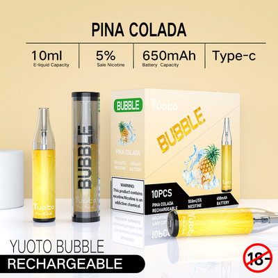 Yuoto пузыря 4000puffs 650 mah 10ml сетки катушки устранимый перезаряжаемые vape пар ecig colada pina рассеченности не