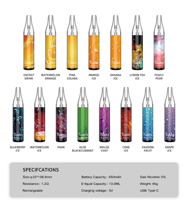 Yuoto пузыря 4000puffs 650 mah 10ml сетки катушки устранимый перезаряжаемые vape пар ecig colada pina рассеченности не
