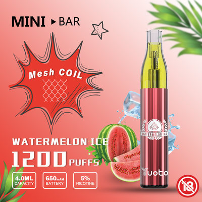 Minibar 1200 YUOTO сопит устранимая батарея 650mAh сока 4.0ml вкуса e Vape 15
