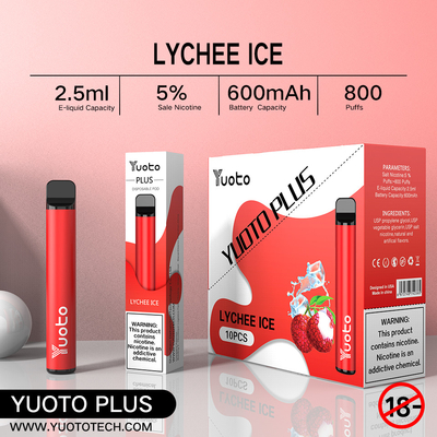 Yuoto 800 сопит Vape с зоной Origal 11 вкуса 2,5 ML емкости сока