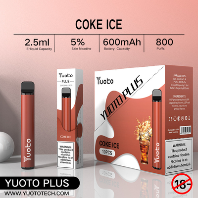 Yuoto 800 сопит Vape с зоной Origal 11 вкуса 2,5 ML емкости сока