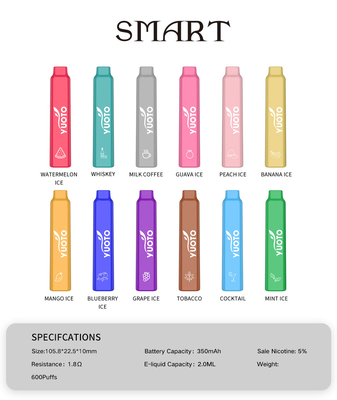 Vape 600 слоек Yuoto умное от логотипа Шэньчжэня Китая Vape Manufatrare Yuoto на системе стручка продукта