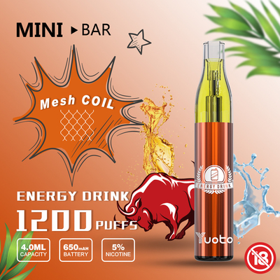 Батарея 650mAh E-сока 4.0ml Vape 15flavor слойки MiniBar 1200 Yuoto устранимая