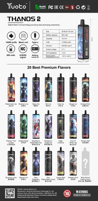 Попробуйте 23 вкуса с одноразовой вейп-системой YUOTO Disposable Vape DualMesh Coil мощностью 10-12 Вт